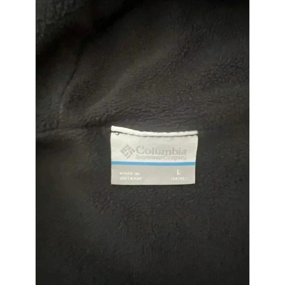 Columbia Hooded Zip Up Fleece Lined Jacket, Kids Black Size L - Picture 2 of 7